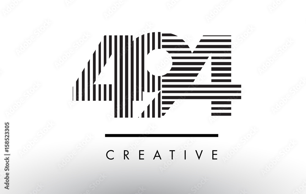 494 Black and White Lines Number Logo Design.