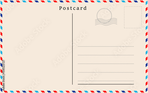 Vector postcard with beige paper texture .