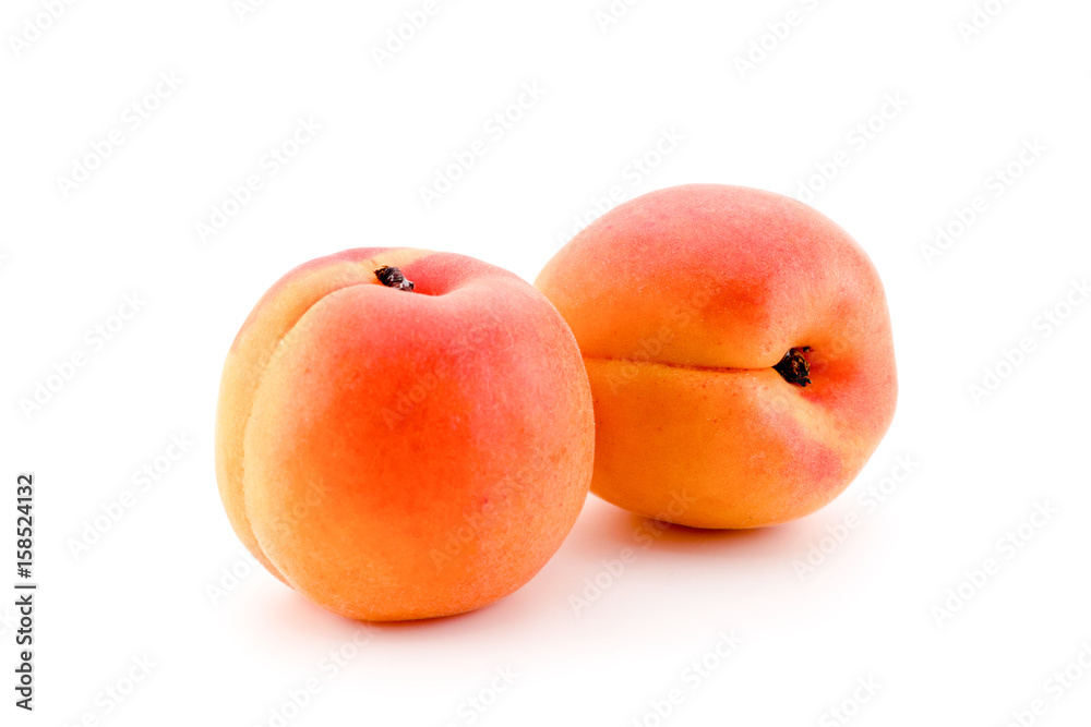 Apricot on white background, isolated Apricot on white background, isolated