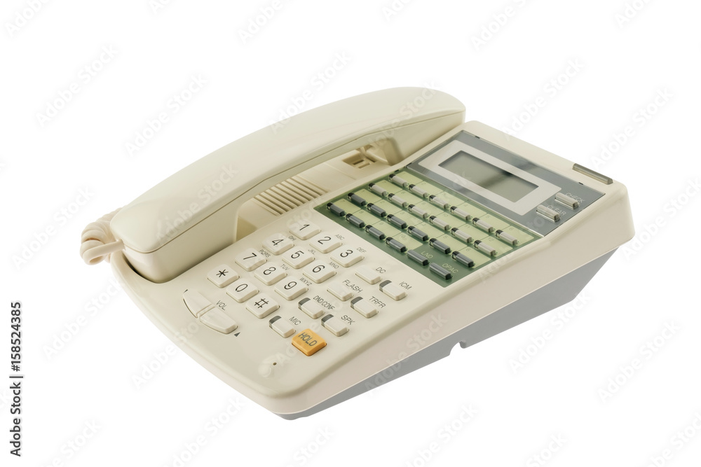 Landline phone / Landline phone, old telephone on white background. Landline phone / Landline phone, old telephone on white background.