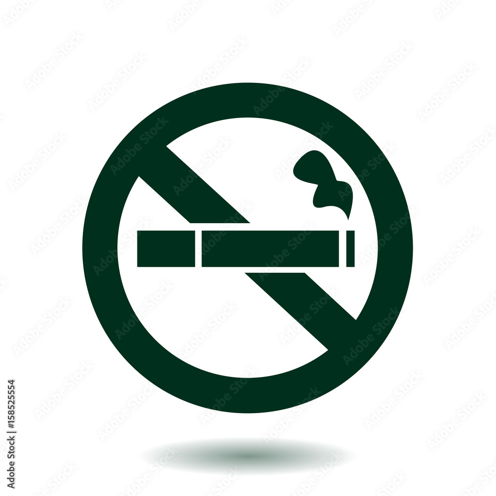 No smoke icon. Stop smoking symbol. Vector illustration. Filter-tipped cigarette. Icon for public places. No smoke icon. Stop smoking symbol. Vector illustration. Filter-tipped cigarette. Icon for public places.