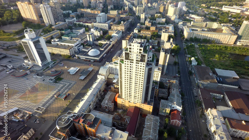 Summer morning in Kiev  aerial view