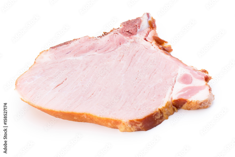 Pieces of pork meat, isolated on white background.