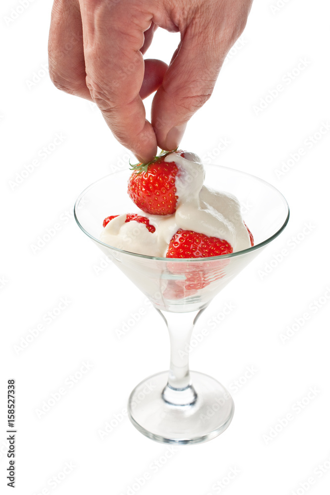 Ice cream with strawberries Ice cream with strawberries