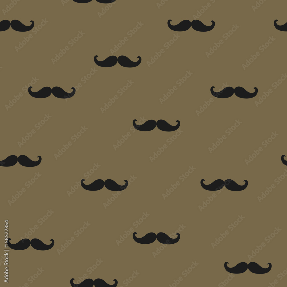 Obraz premium Mustache seamless pattern. Wrapping paper.Hand drawn vector background.