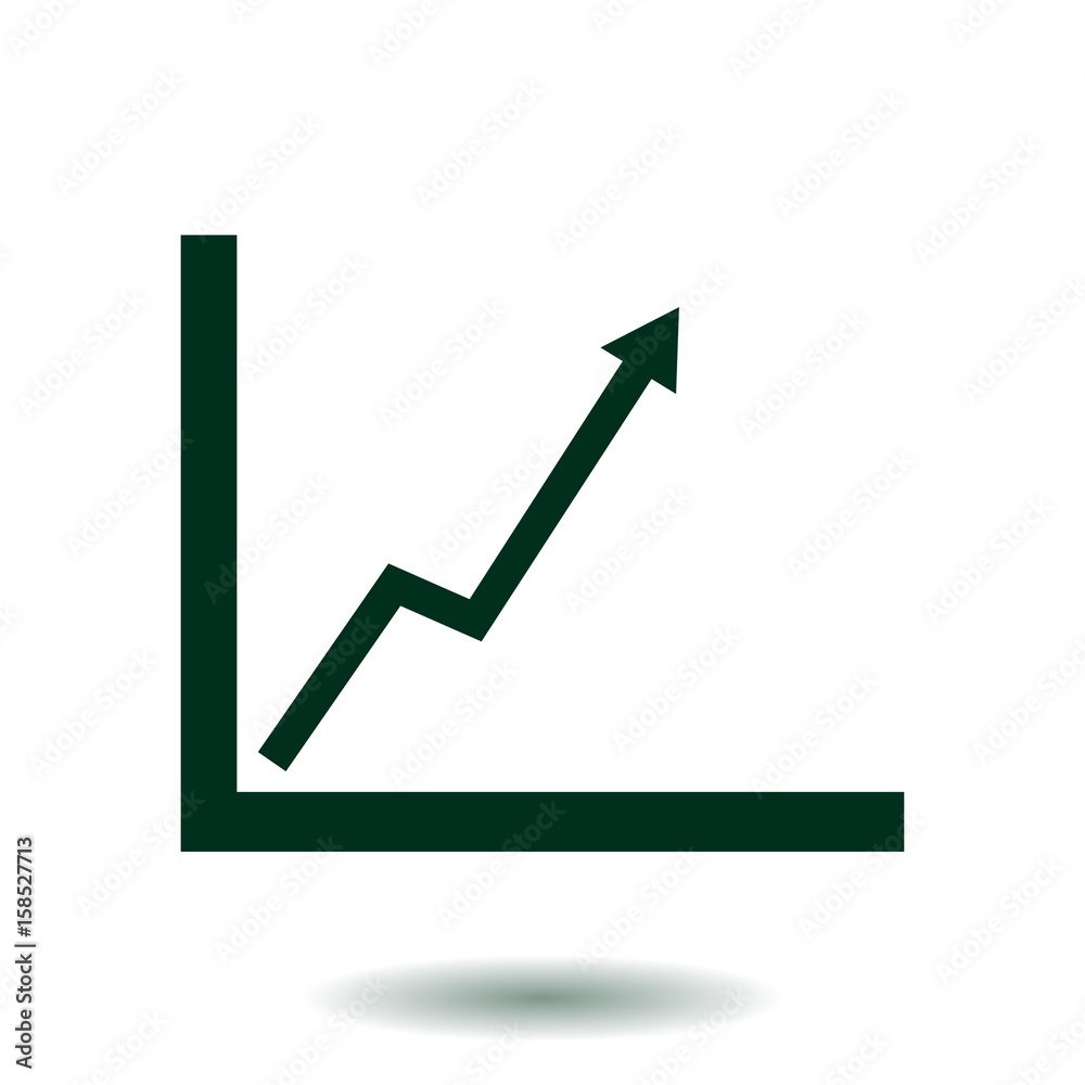 Business graph. Infographic. Chart icon. Growing graph simbol. Flat design style. Business graph. Infographic. Chart icon. Growing graph simbol. Flat design style.