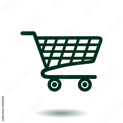 Flat icon of shopping chart. Add a product to the cart.