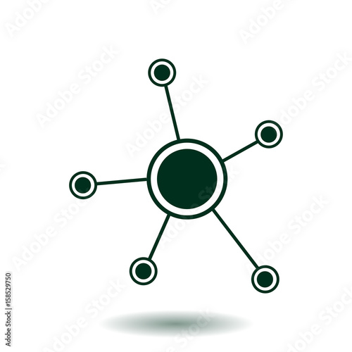 Social network single icon. Global technology. The network of social connections in the business.