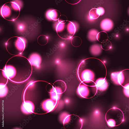 Neon pink bokeh effect seamless pattern