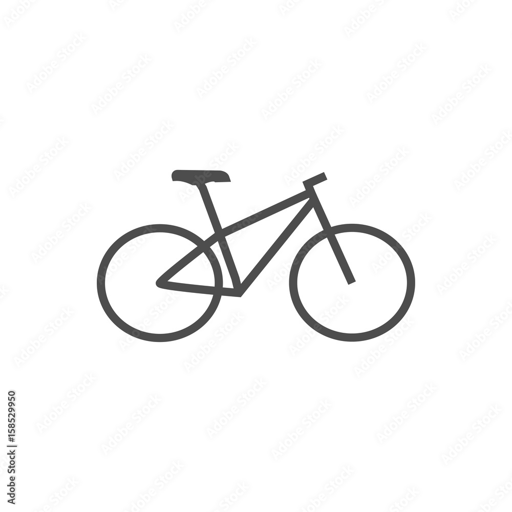 Bicycle icon isolated on white background, flat style. Bicycle icon isolated on white background, flat style.