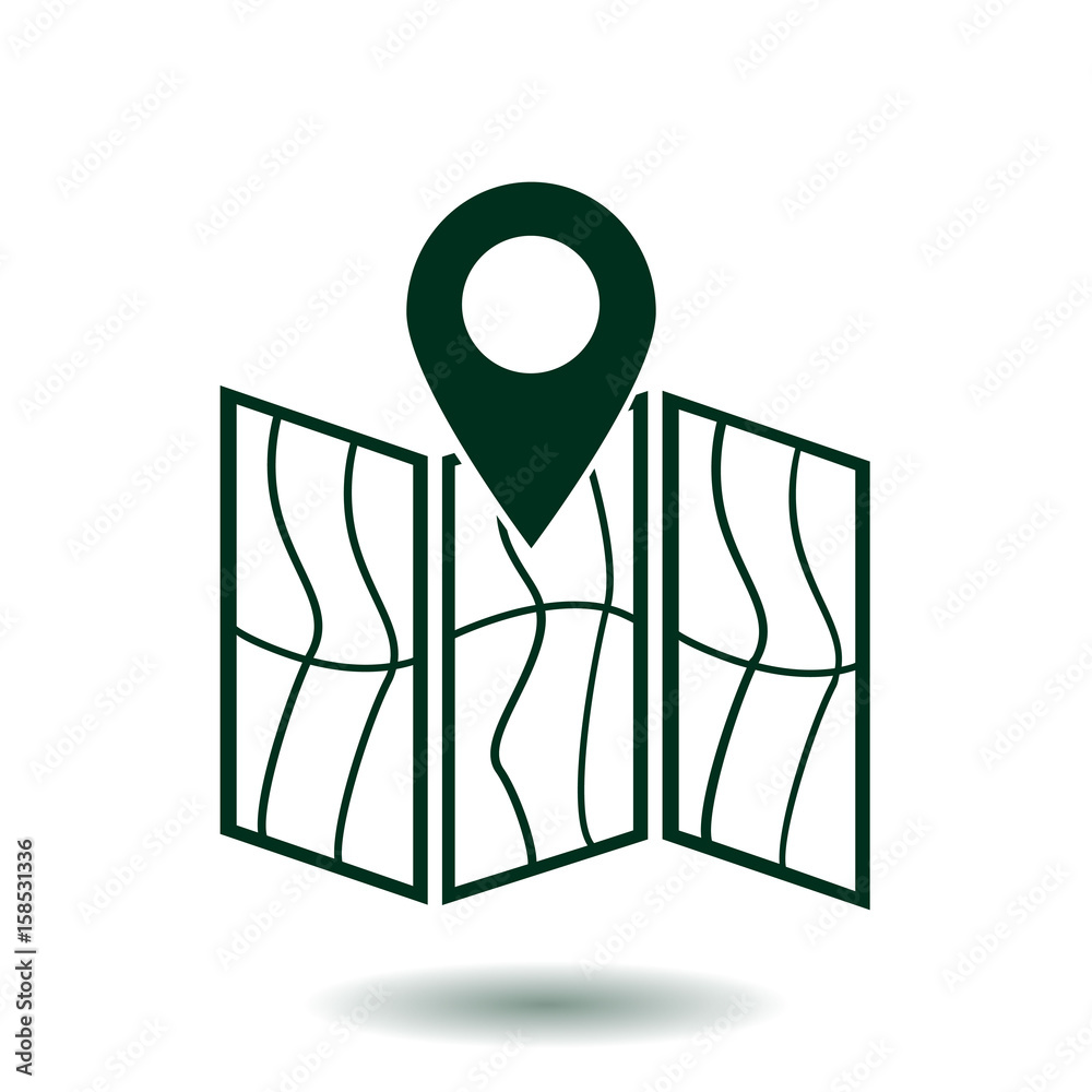 Map icon. Location symbol. Flat design style. Map icon. Location symbol. Flat design style.
