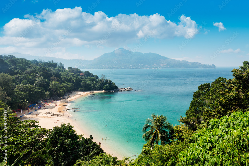 The bay of Kamala Beach in Phuket, Thailand.