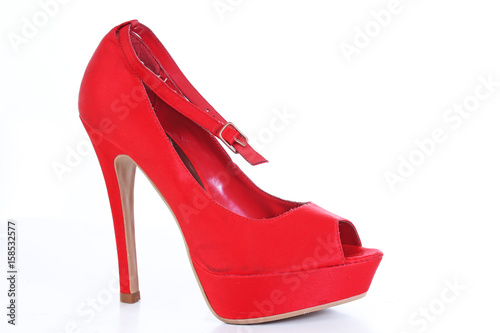 Red high heels. Red sexy high heel shoe. 
