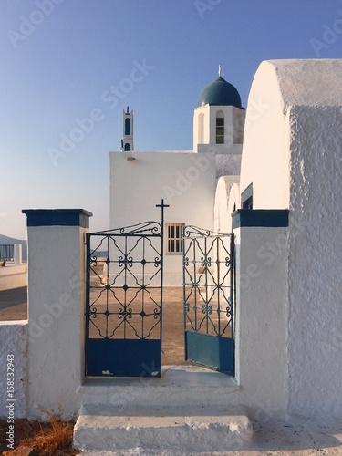 Greece Santorini church gate photo