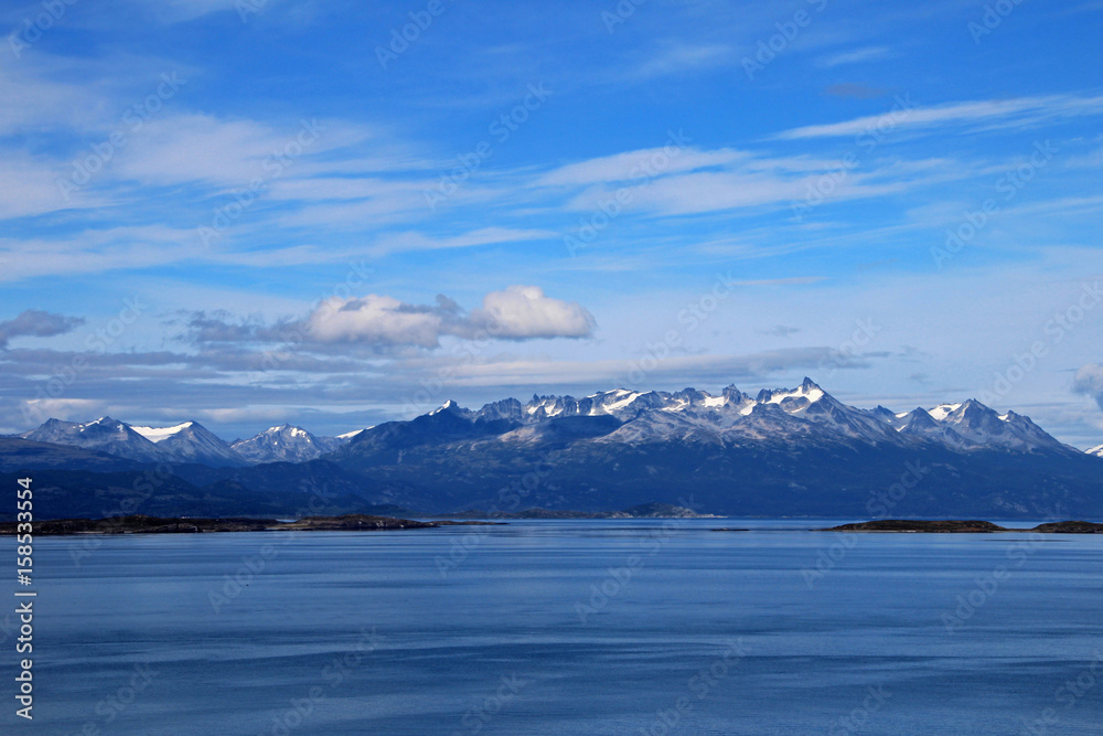 Mountains behind the beagle channel, Ushuaia, Tierra Del Fuego, Argentina
