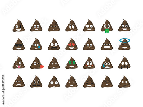 Set of shit emoticon