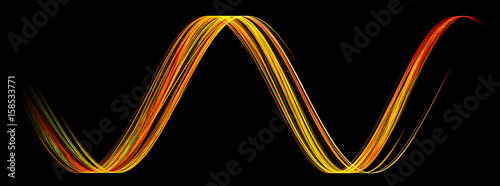 Canvas Print Abstract sinusoid isolated on a black background