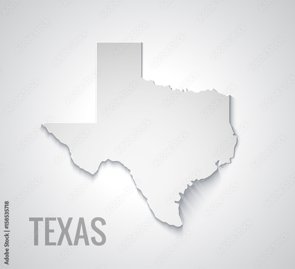 Fototapeta premium Mapa Teksasu. Mapa papieru streszczenie wektor