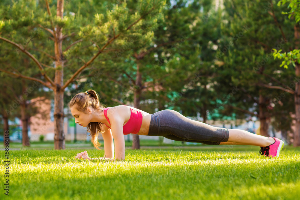 Young gymnast girl doing yoga outdoor Young gymnast girl doing yoga outdoor
