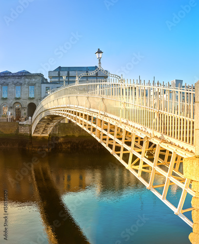 Dublin, panoramic image of Half penny bridge
