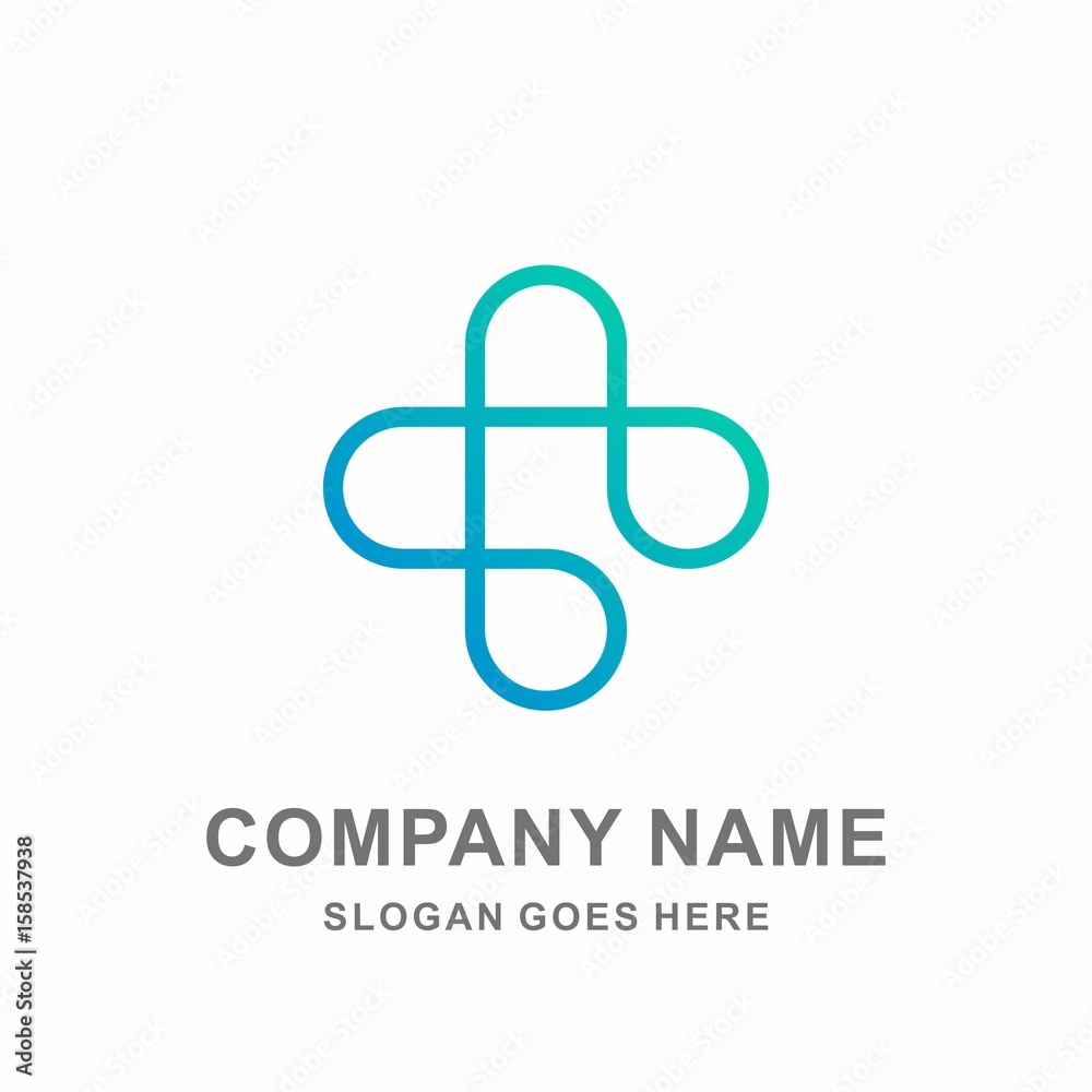 Obraz premium Medical Pharmacy Healthcare Geometric Cross Hospital Clinic Apotheke Business Company Stock Vector Logo Design Template