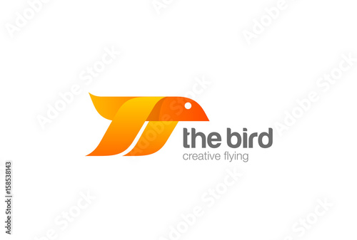 Flying Bird abstract Logo vector. Eagle Falcon geometric icon