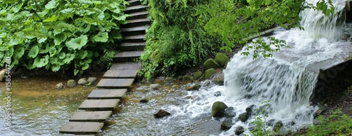 Pathway in Planten und Blomen Park in Hamburg  Germany  