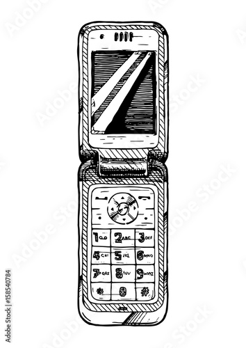 illustration of flip phone