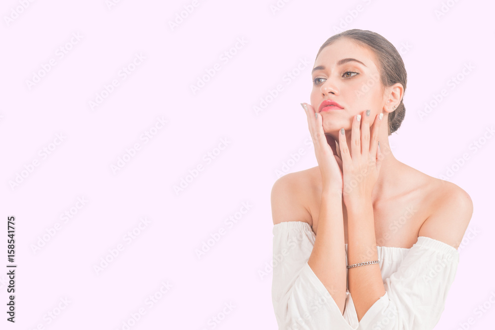 Asian beautiful woman isolated on white background Asian beautiful woman isolated on white background
