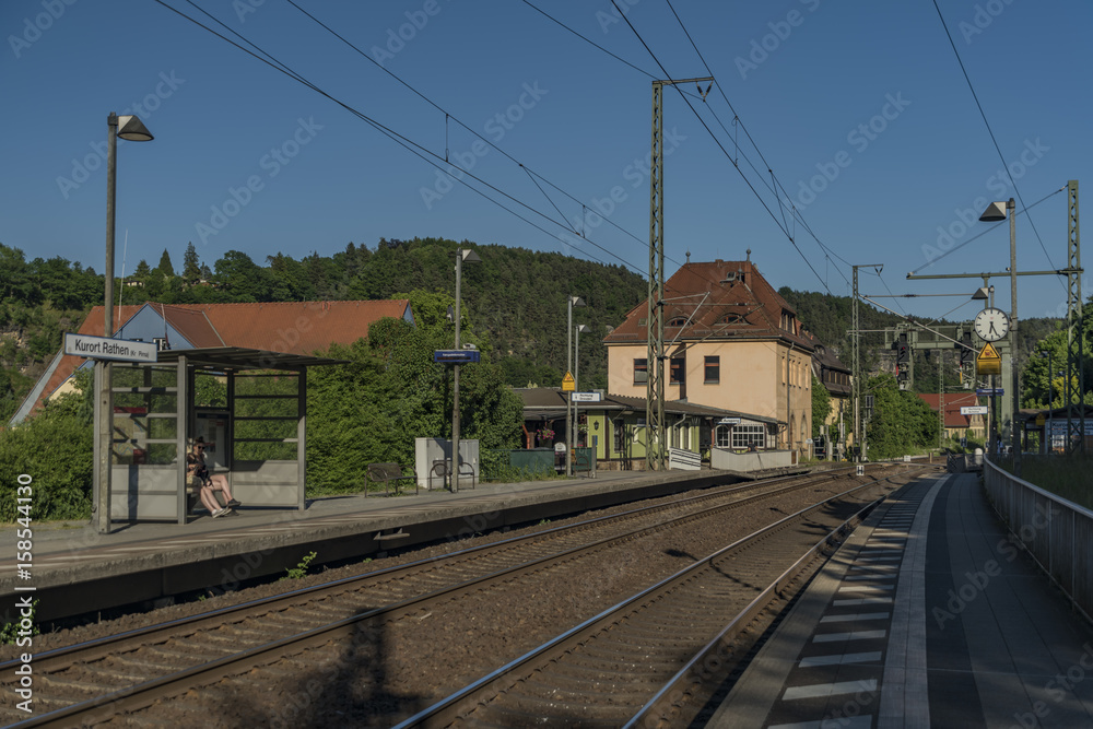 Station Kurort Rathen in valley of river Elbe