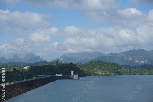 road on ratchaprapha dam or Cheow Lan Dam,Thailand photo