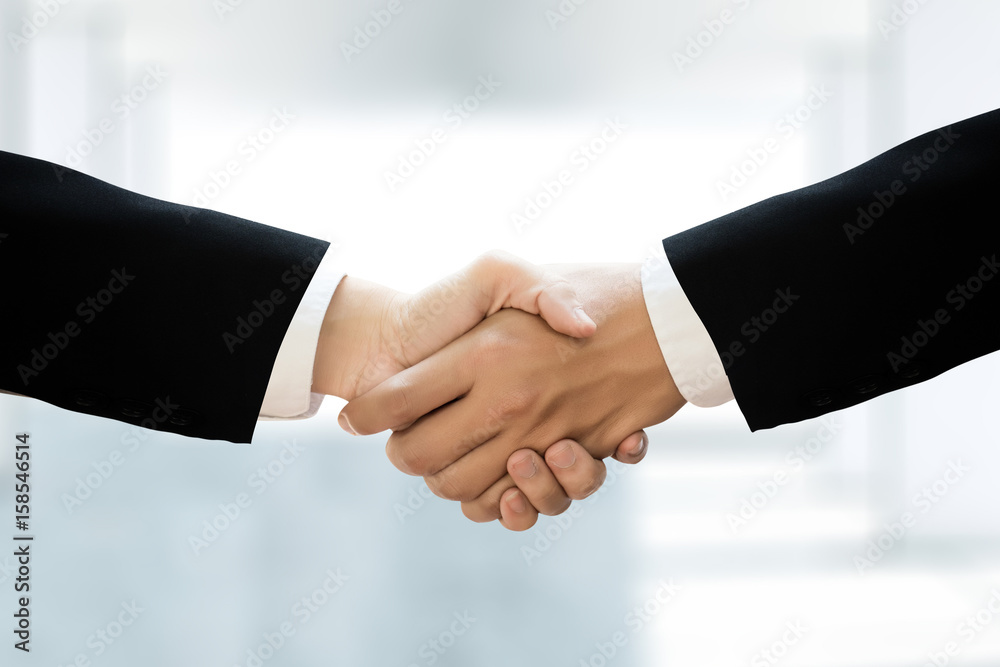 businessman handshake Professional Business partnership meeting concept  Silhouette and filter sun