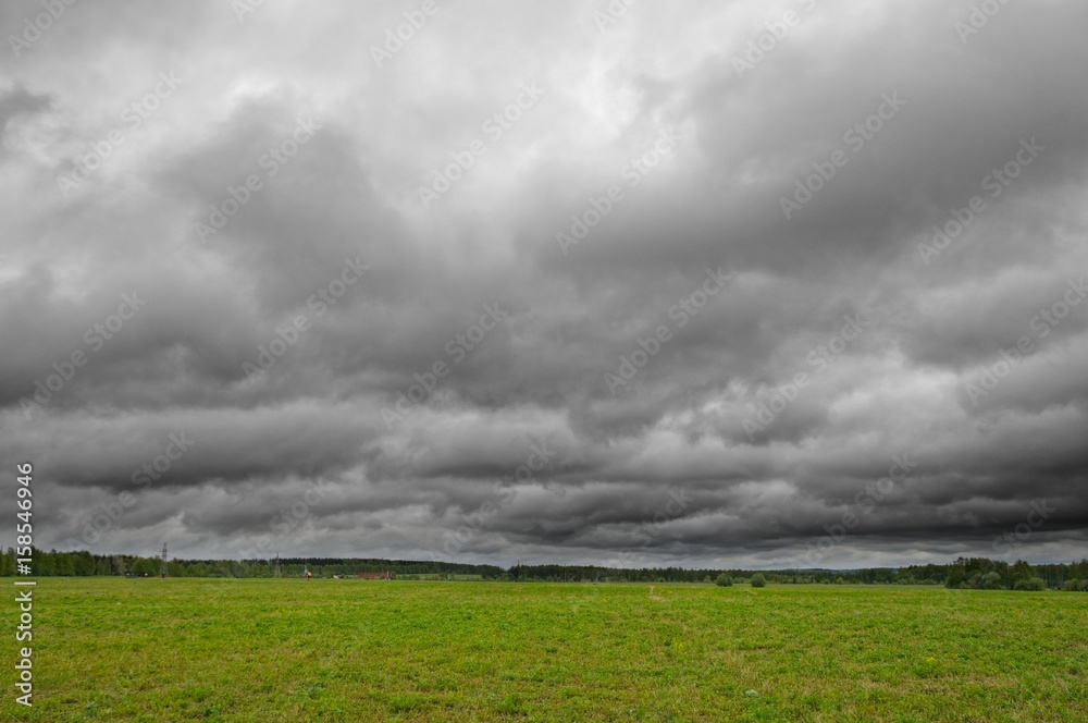 Spring cloudy landscape