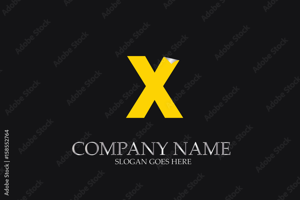 X Letter yellow logo alphabet X Letter yellow logo alphabet