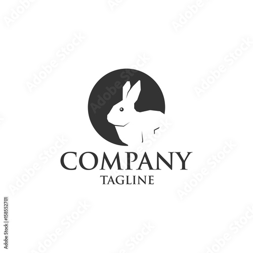 rabbit in hole icon vector logo