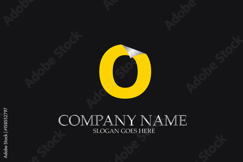 O Letter yellow logo alphabet