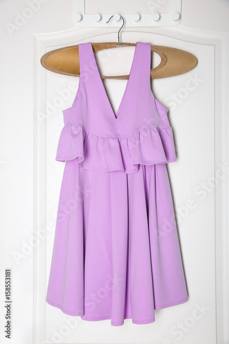 Beautiful lilac dress on hanger