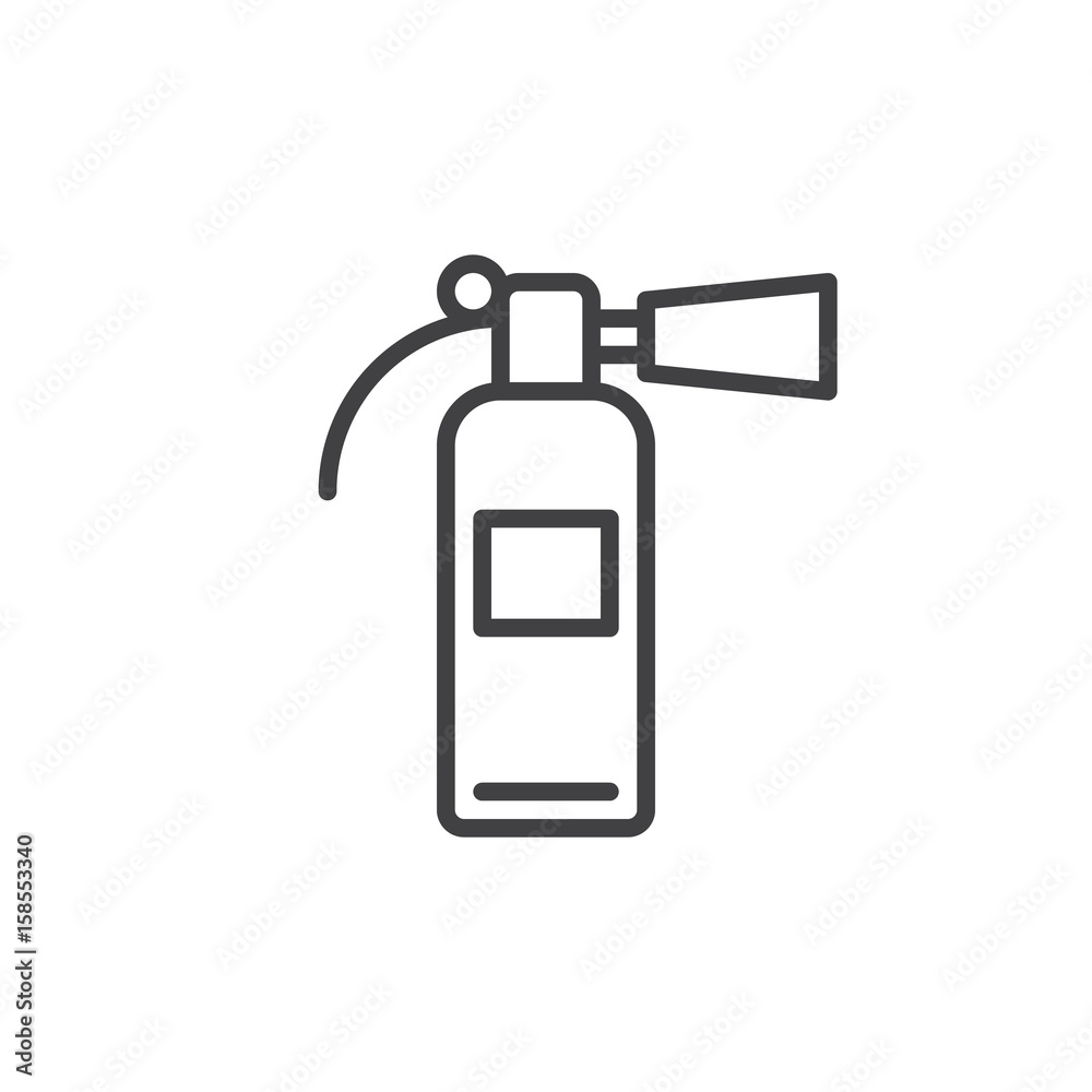 Fire extinguisher line icon, outline vector sign, linear style pictogram isolated on white. Symbol, logo illustration. Editable stroke. Pixel perfect Fire extinguisher line icon, outline vector sign, linear style pictogram isolated on white. Symbol, logo illustration. Editable stroke. Pixel perfect