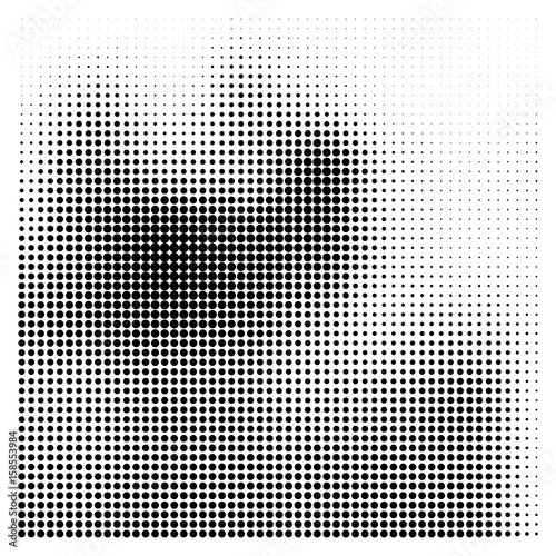 Abstract vector halftone background. Black and white texture.