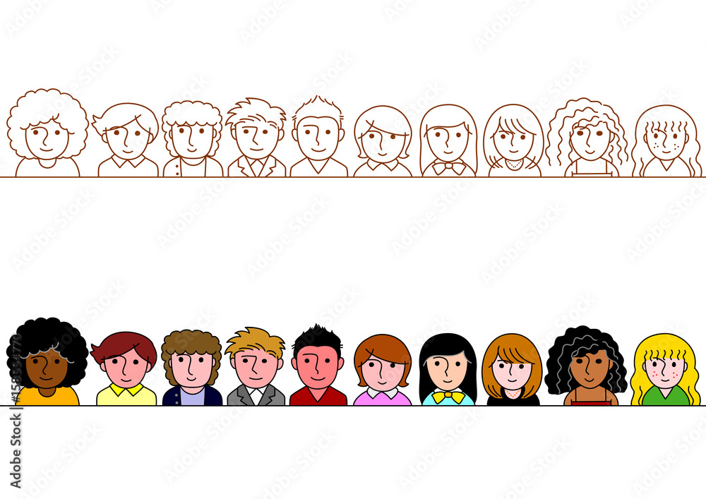 men and women upper body border set men and women upper body border set