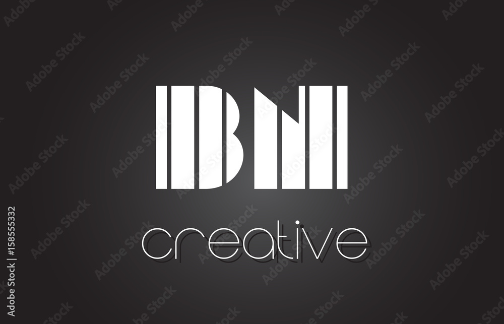 BN B N Letter Logo Design With White and Black Lines. BN B N Letter Logo Design With White and Black Lines.