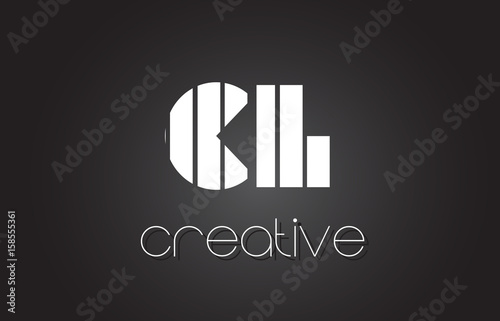 CL C L Letter Logo Design With White and Black Lines.