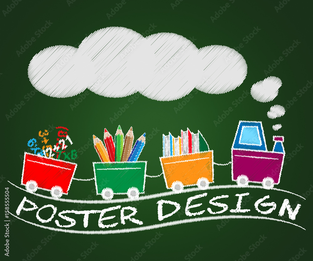 Fotografie Poster Design Means Creative Billboard 3d Illustration