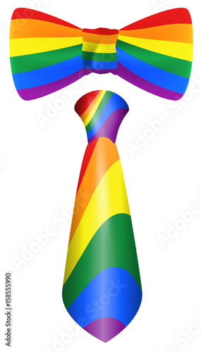 Rainbow tie and bow symbol LGBT