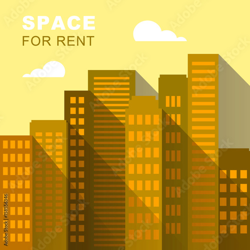 Space For Rent Describing Real Estate 3d Illustration