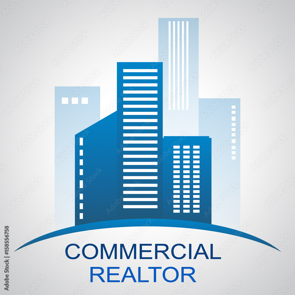 Commercial Realtor Describing Real Estate Buildings 3d Illustration