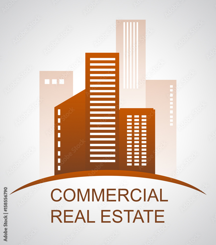 Commercial Real Estate Means Offices Buildings 3d Illustration