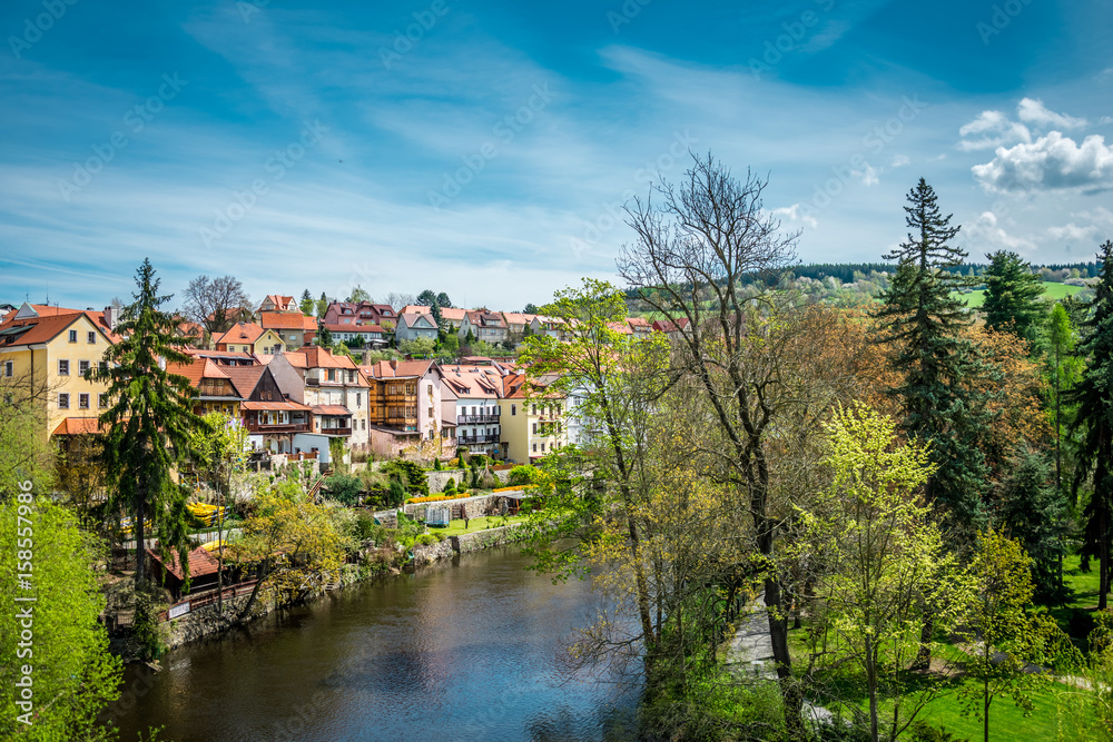 Medieval town of Český Krumlov on the Vltava river, Southern Bohemia