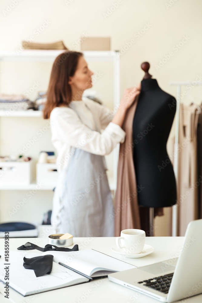 Fototapeta premium Image of seamstress workplace