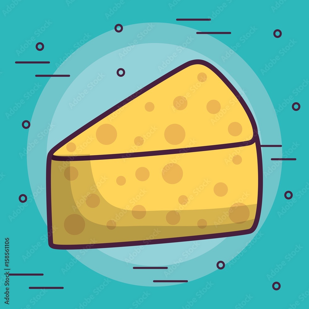 piece of cheese icon over turquoise background colorful design vector illustration piece of cheese icon over turquoise background colorful design vector illustration